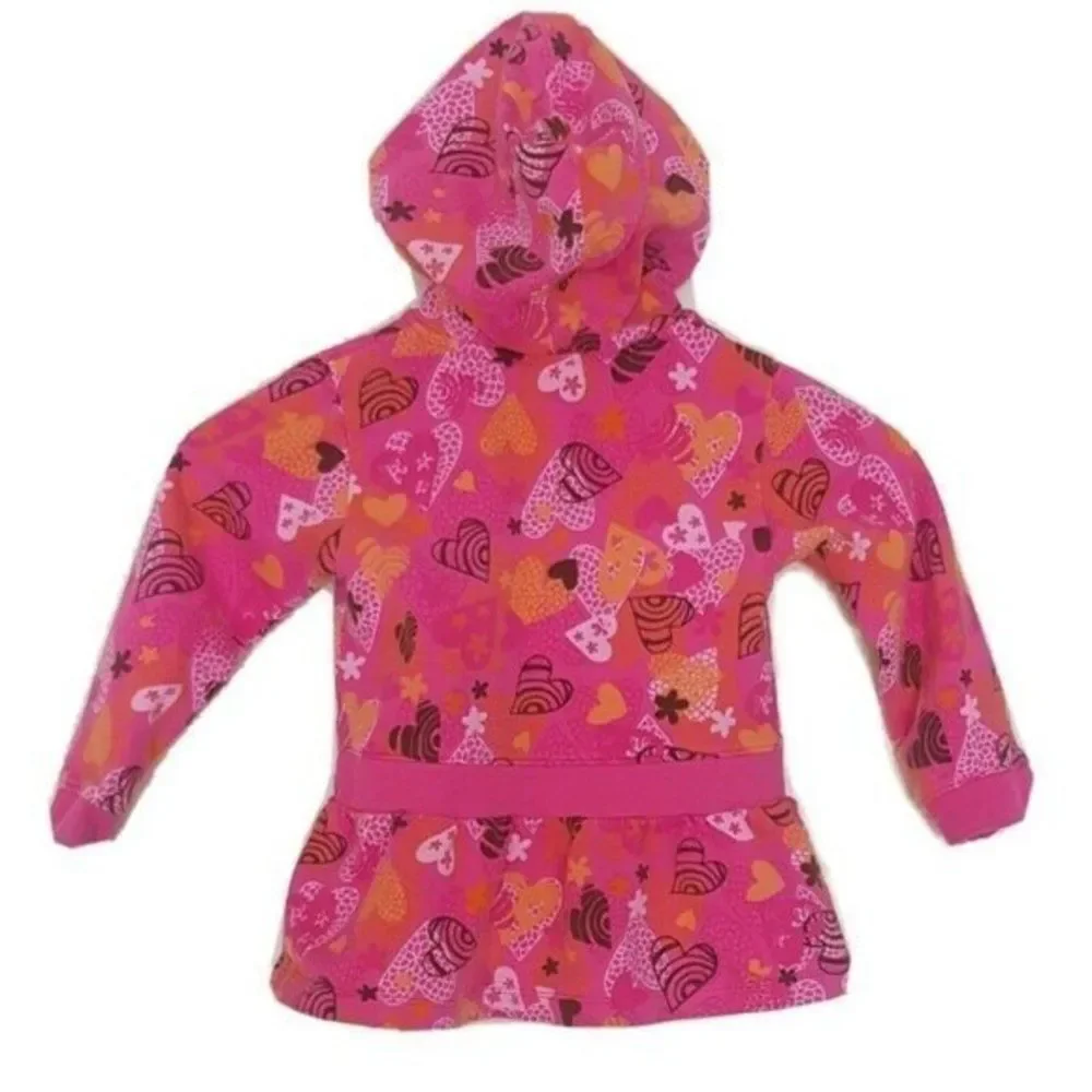 Chelsea's Sweater Hooded Corner Toddler Girl Size 3T Button Pink Green Stripes